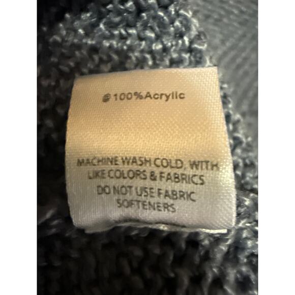 Rumored Women's Blue Knit Long Sleeve Crew Neck Pullover Sweater Top Size M/L - Picture 4 of 4